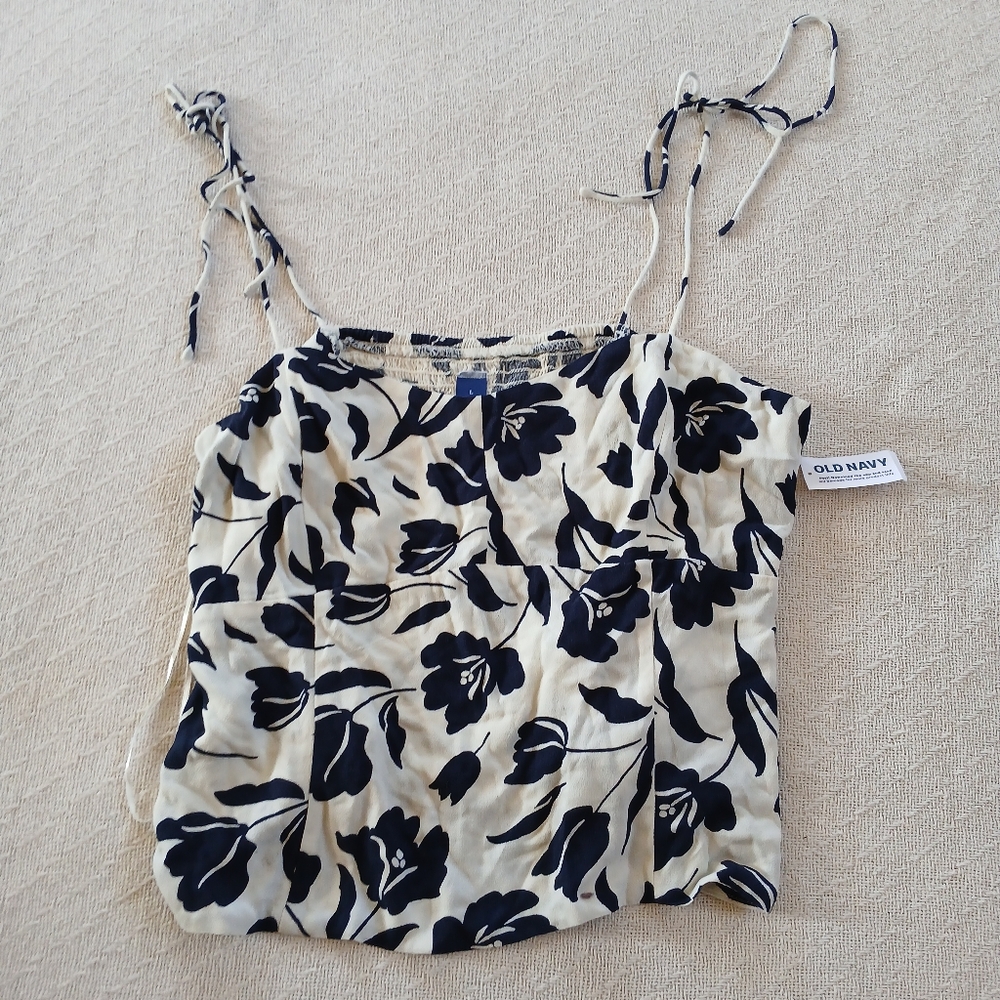 old navy ♡ bustier cami floral tie strappy